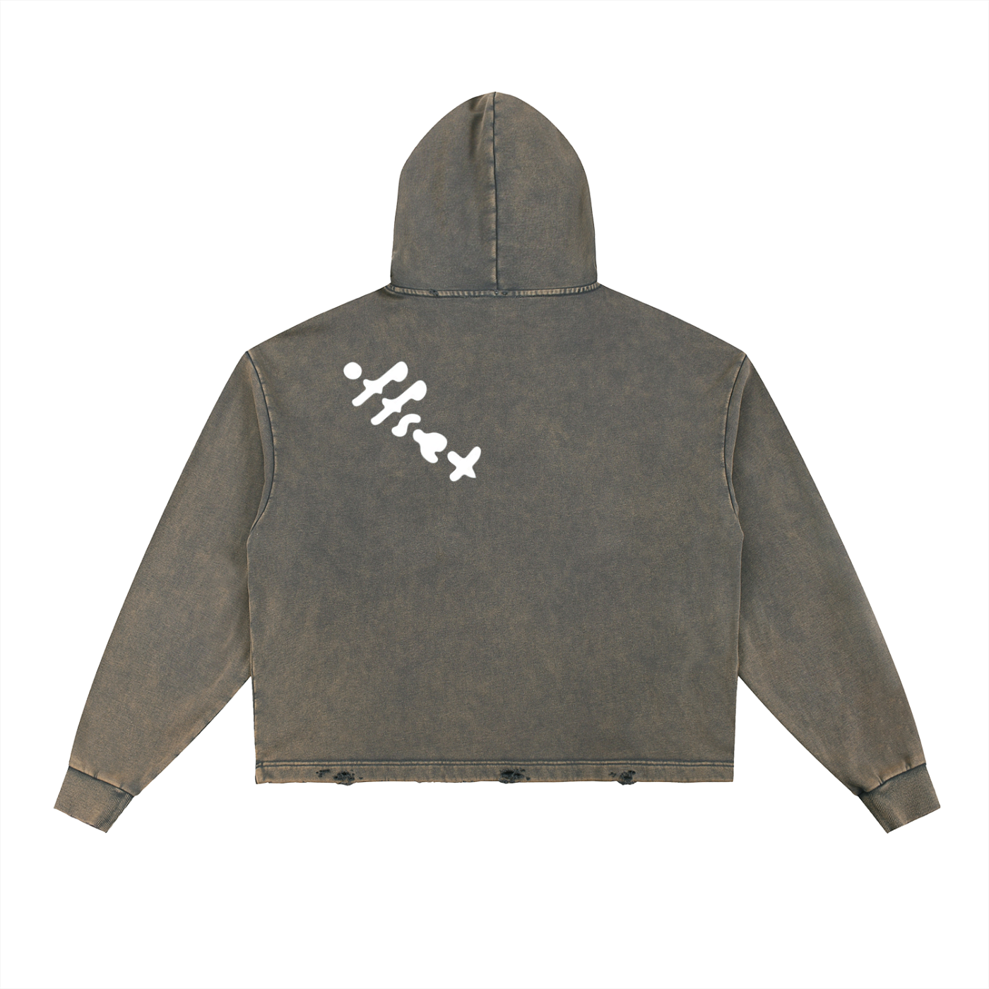 Offset Vintage Washed Frayed-Hem Hoodie