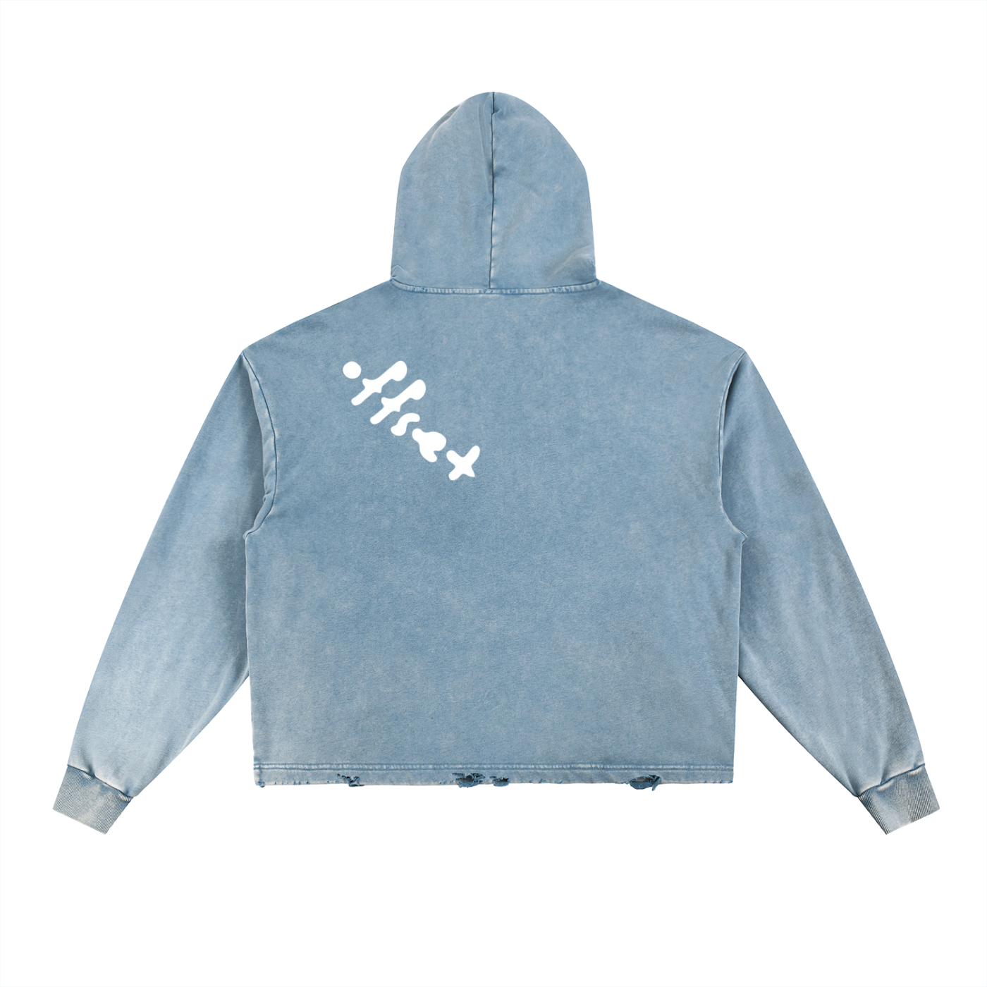 Offset Vintage Washed Frayed-Hem Hoodie