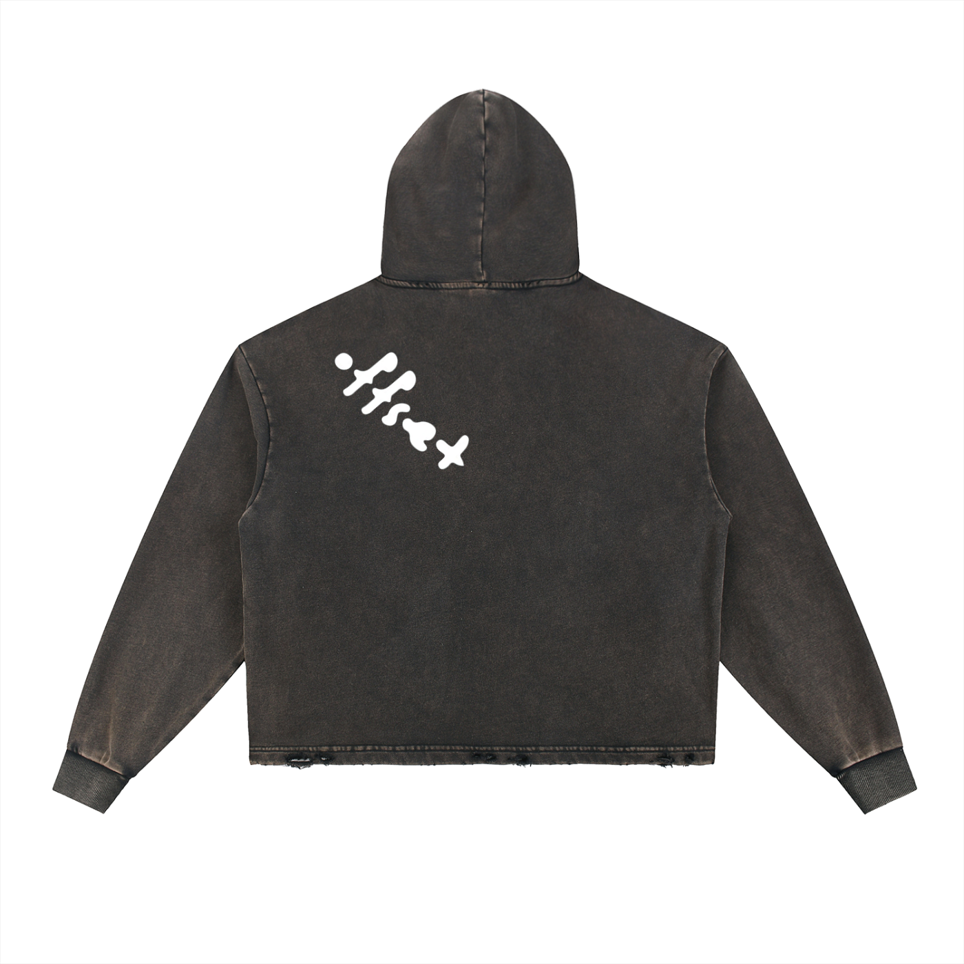 Offset Vintage Washed Frayed-Hem Hoodie