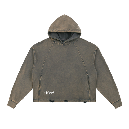 Offset Vintage Washed Frayed-Hem Hoodie