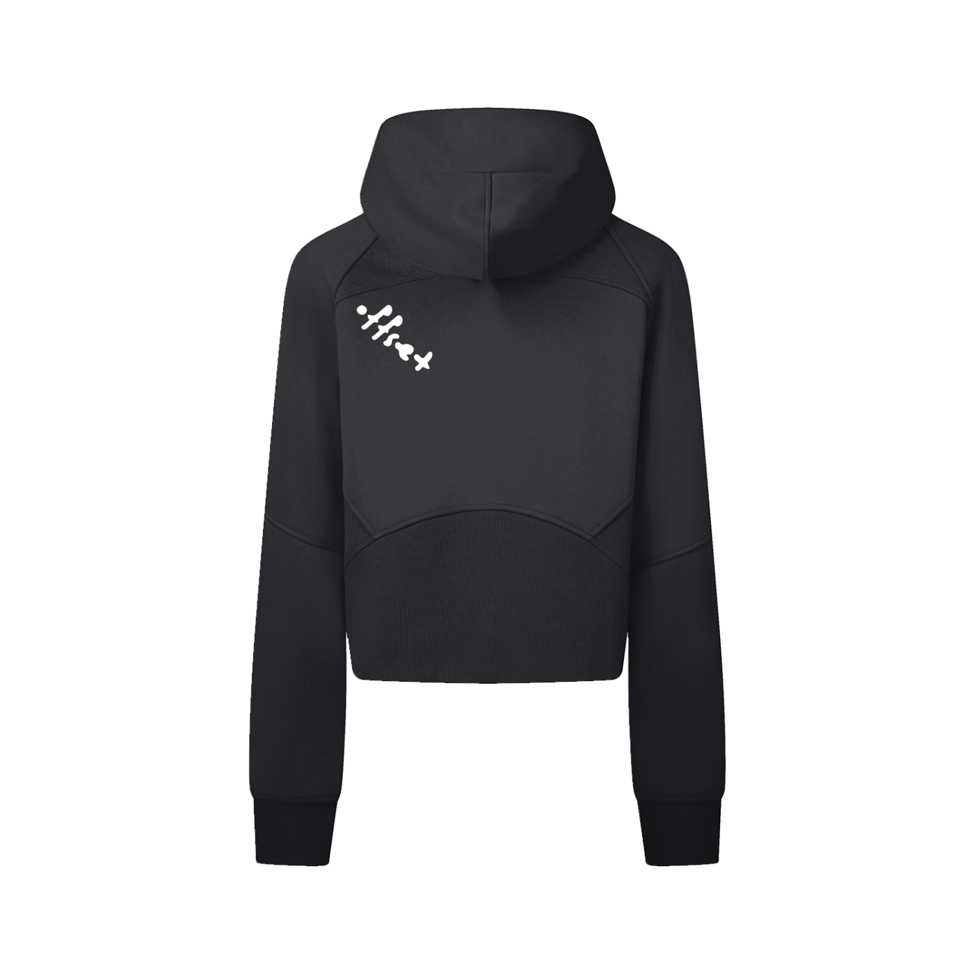 Offset Cropped Zip-Through Hoodie