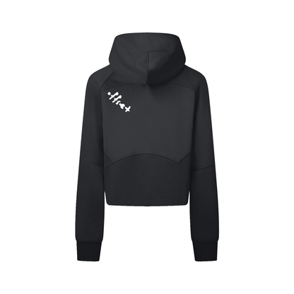 Offset Cropped Zip-Through Hoodie