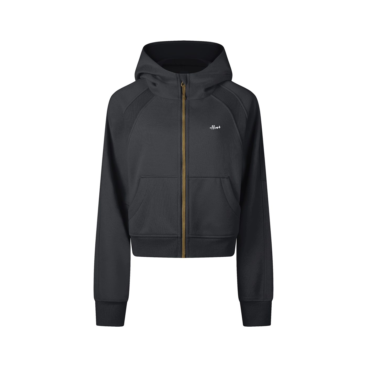 Offset Cropped Zip-Through Hoodie