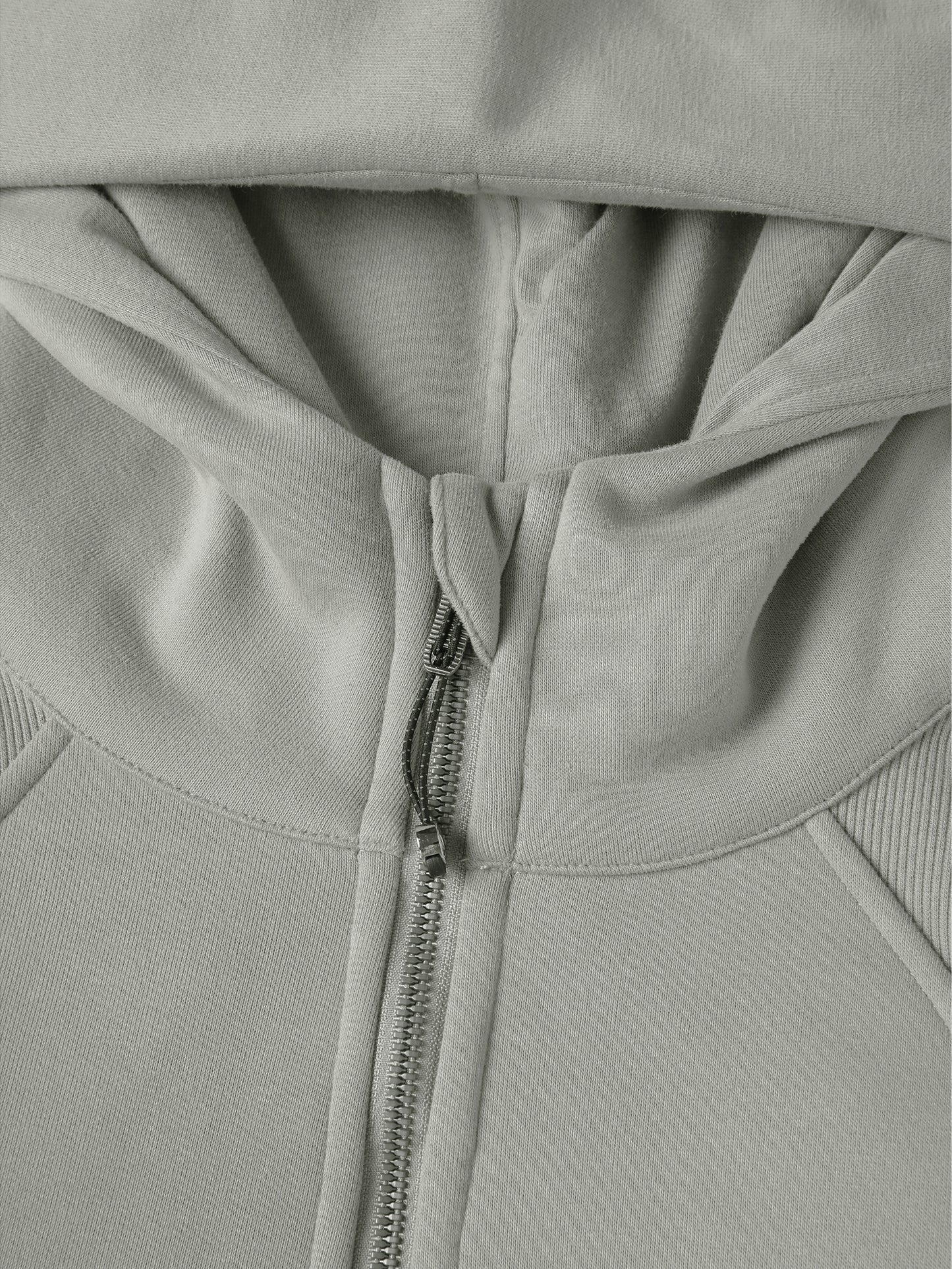 Offset Cropped Zip-Through Hoodie