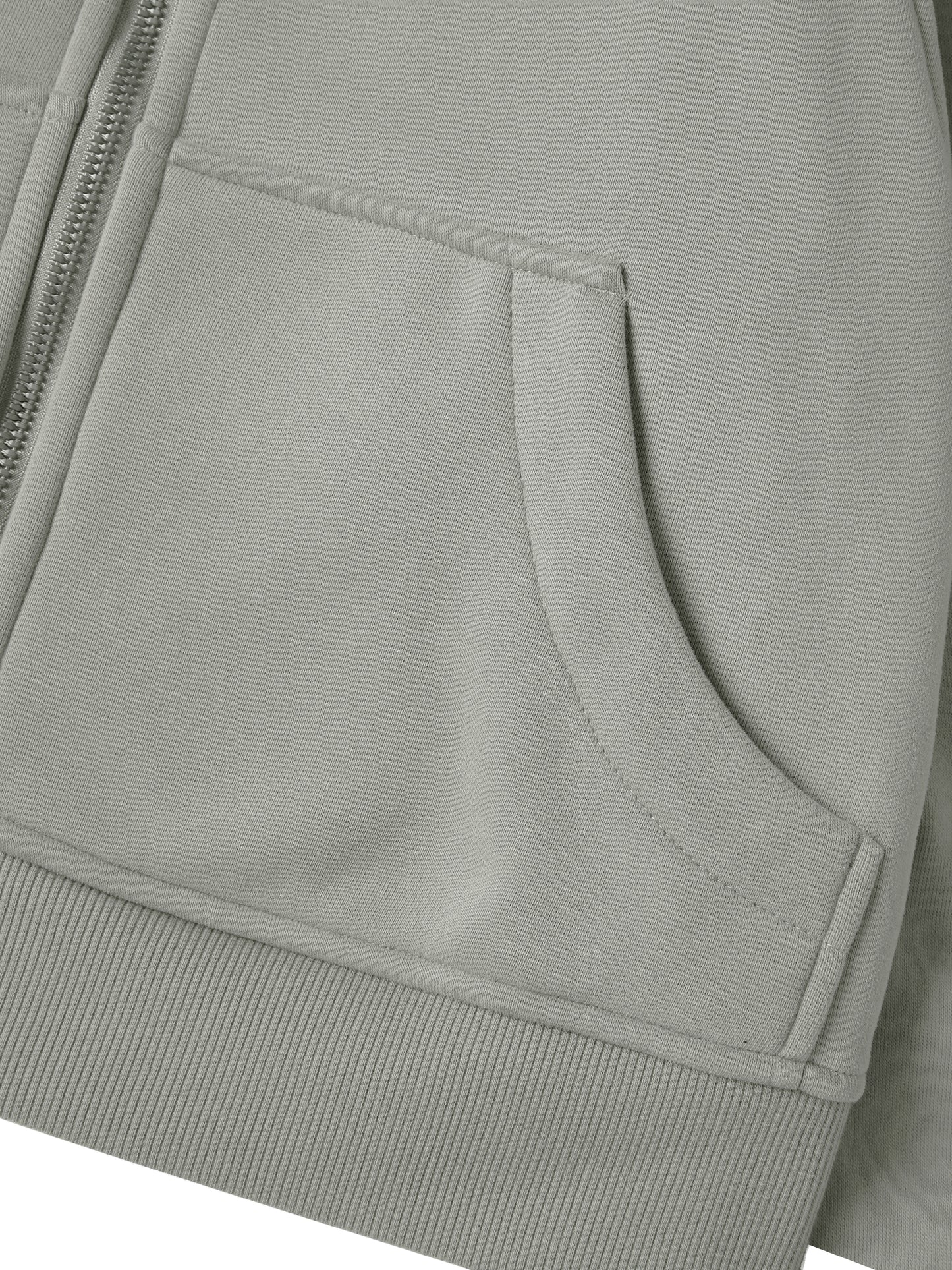 Offset Cropped Zip-Through Hoodie