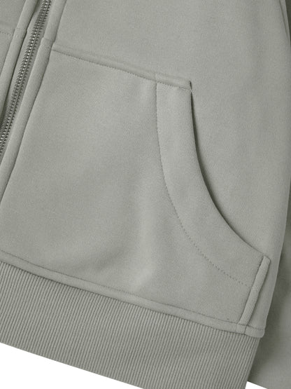 Offset Cropped Zip-Through Hoodie